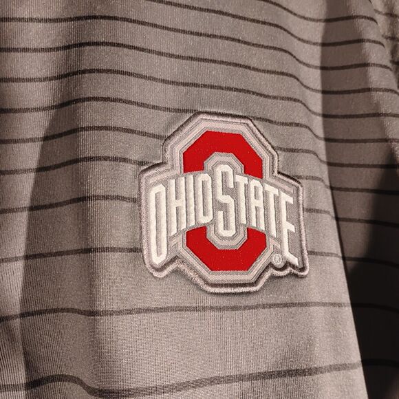 Ohio State Buckeyes Nike polo shirt mens XL Xlarge gray stripe golf football - Picture 4 of 10